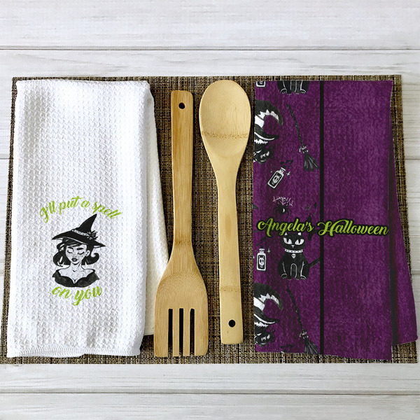 Witches On Halloween Waffle Weave Towels - 2 Print Styles