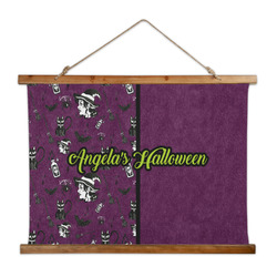 Witches On Halloween Wall Hanging Tapestry - Wide (Personalized)