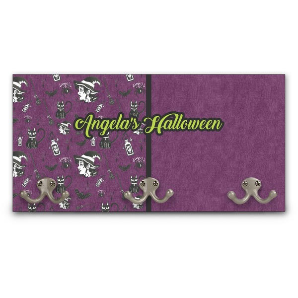 Custom Witches On Halloween Wall Mounted Coat Rack (Personalized)