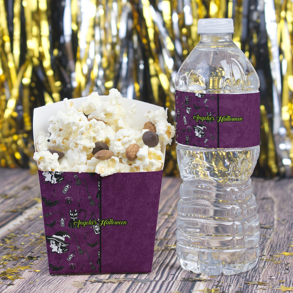 Witches On Halloween Water Bottle Label - w/ Favor Box