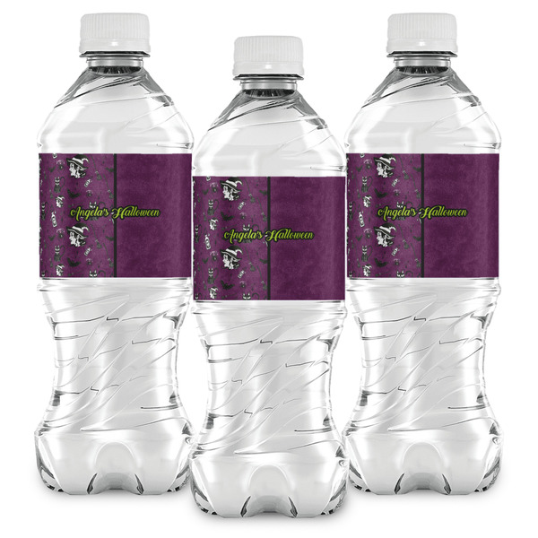 Witches On Halloween Water Bottle Labels - Front View