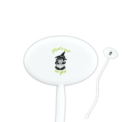 Witches On Halloween 7" Oval Plastic Stir Sticks - White - Double Sided (Personalized)