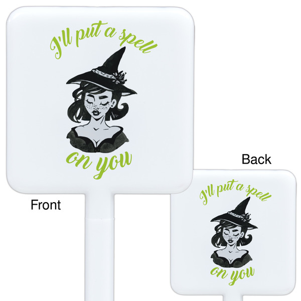 Witches On Halloween White Plastic Stir Stick - Double Sided - Approval