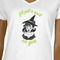 Witches On Halloween White V-Neck T-Shirt on Model - CloseUp