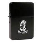 Witches On Halloween Windproof Lighter - Black - Single Sided & Lid Engraved (Personalized)