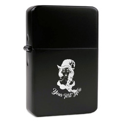 Witches On Halloween Windproof Lighter - Black - Single Sided & Lid Engraved (Personalized)