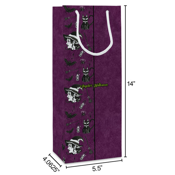 Witches On Halloween Wine Gift Bag - Dimensions