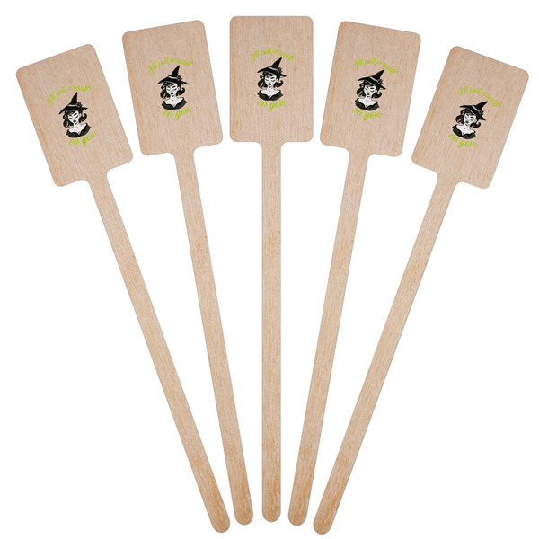 Witches On Halloween Wooden 6.25" Stir Stick - Rectangular - Fan View