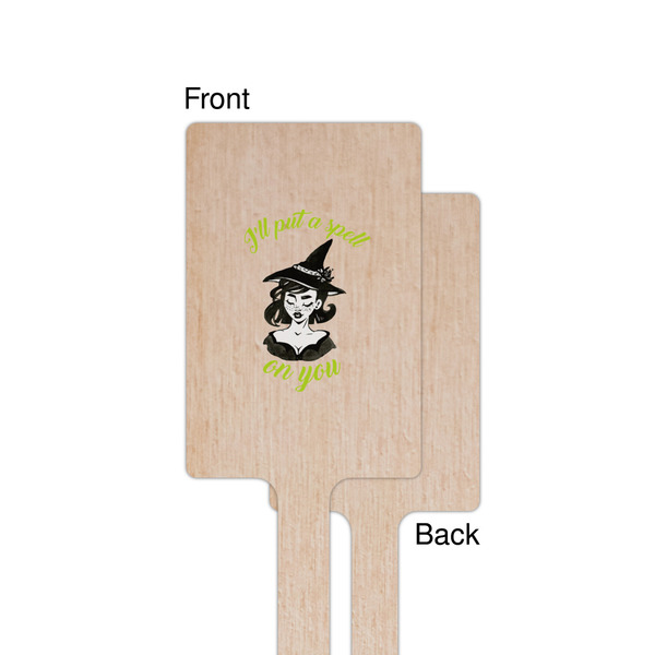 Witches On Halloween Wooden 6.25" Stir Stick - Rectangular - Single - Front & Back