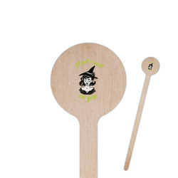 Witches On Halloween 7.5" Round Wooden Stir Sticks - Single Sided (Personalized)