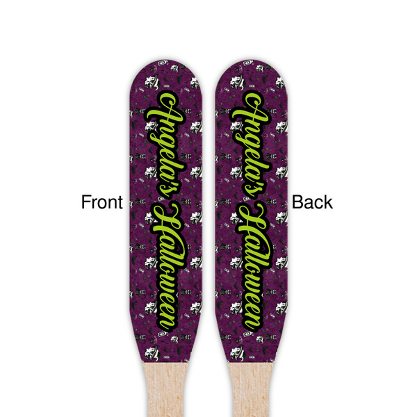 Witches On Halloween Wooden Food Pick - Paddle - Double Sided - Front & Back