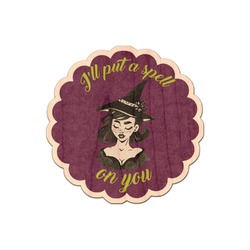 Witches On Halloween Genuine Maple or Cherry Wood Sticker (Personalized)