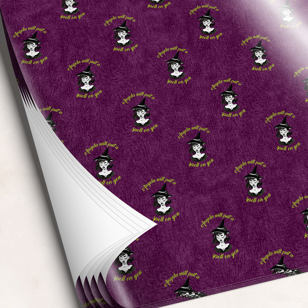 Custom Witches On Halloween Wrapping Paper Sheets (Personalized)