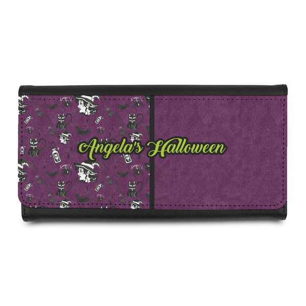 Custom Witches On Halloween Leatherette Ladies Wallet (Personalized)