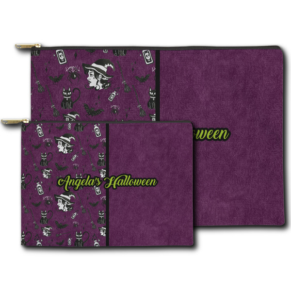 Witches On Halloween Zippered Pouches - Size Comparison