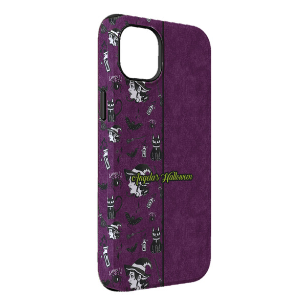 Custom Witches On Halloween iPhone Case - Rubber Lined - iPhone 14 Plus (Personalized)