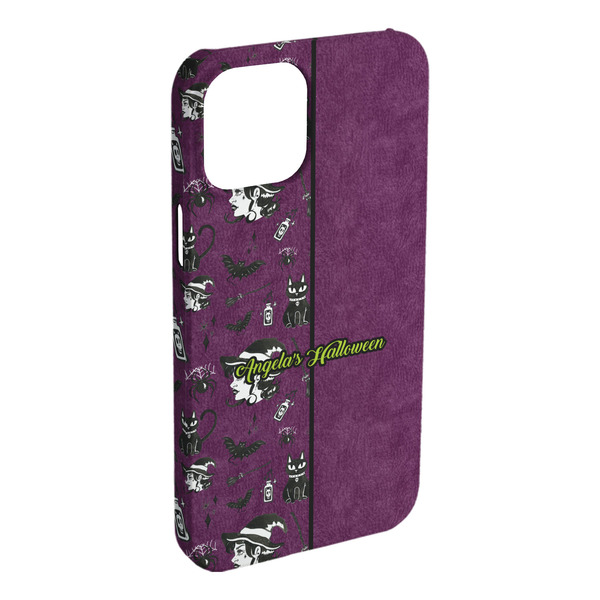 Custom Witches On Halloween iPhone Case - Plastic - iPhone 15 Plus (Personalized)