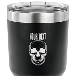Skulls 30 oz Stainless Steel Tumbler - Black - Single Sided (Personalized)