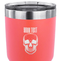 Skulls 30 oz Stainless Steel Tumbler - Coral - Double Sided (Personalized)