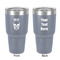 Skulls 30 oz Stainless Steel Ringneck Tumbler - Grey - Double Sided - Front & Back