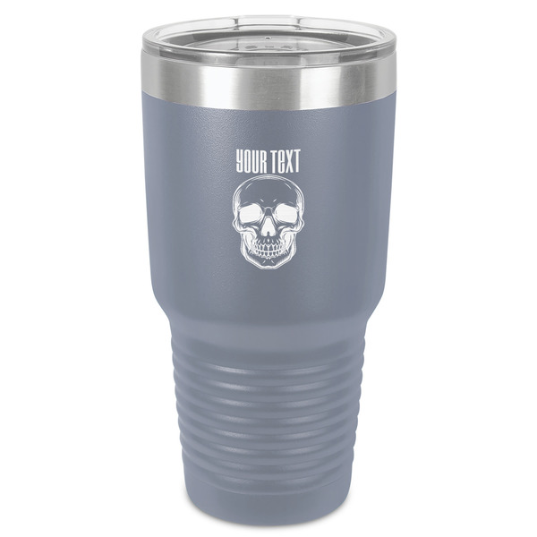 Custom Skulls 30 oz Stainless Steel Tumbler - Grey - Single-Sided (Personalized)