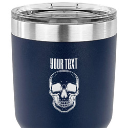 Skulls 30 oz Stainless Steel Tumbler - Navy - Single Sided (Personalized)