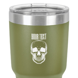Skulls 30 oz Stainless Steel Tumbler - Olive - Single-Sided (Personalized)