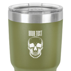 Skulls 30 oz Stainless Steel Tumbler - Olive - Double-Sided (Personalized)