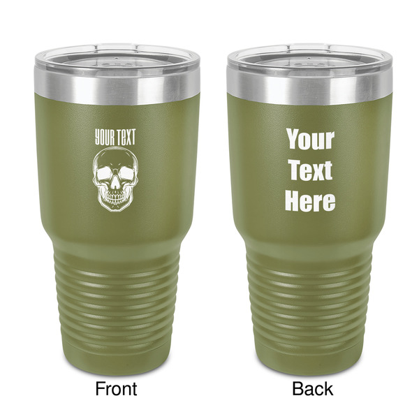 Custom Skulls 30 oz Stainless Steel Tumbler - Olive - Double-Sided (Personalized)