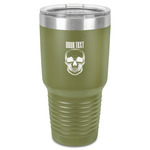 Skulls 30 oz Stainless Steel Tumbler - Olive - Single-Sided (Personalized)