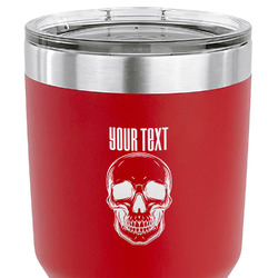 Skulls 30 oz Stainless Steel Tumbler - Red - Double Sided (Personalized)