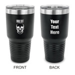 Skulls 30 oz Stainless Steel Tumbler - Black - Double Sided (Personalized)