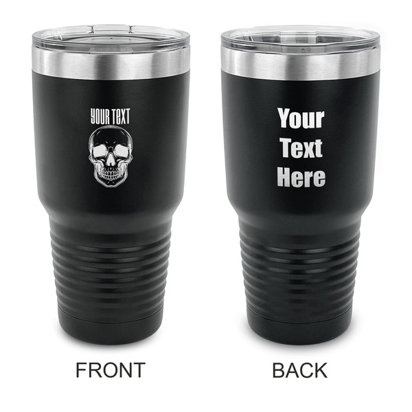 Custom Skulls 30 oz Stainless Steel Tumbler - Black - Double Sided (Personalized)