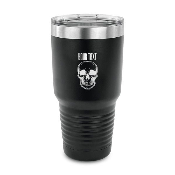 Skulls 30 oz Stainless Steel Ringneck Tumblers - Black - FRONT