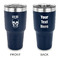 Skulls 30 oz Stainless Steel Ringneck Tumblers - Navy - Double Sided - APPROVAL