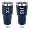 Skulls 30 oz Stainless Steel Tumbler - Navy - Double Sided (Personalized)