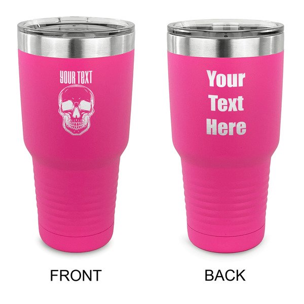 Custom Skulls 30 oz Stainless Steel Tumbler - Pink - Double Sided (Personalized)