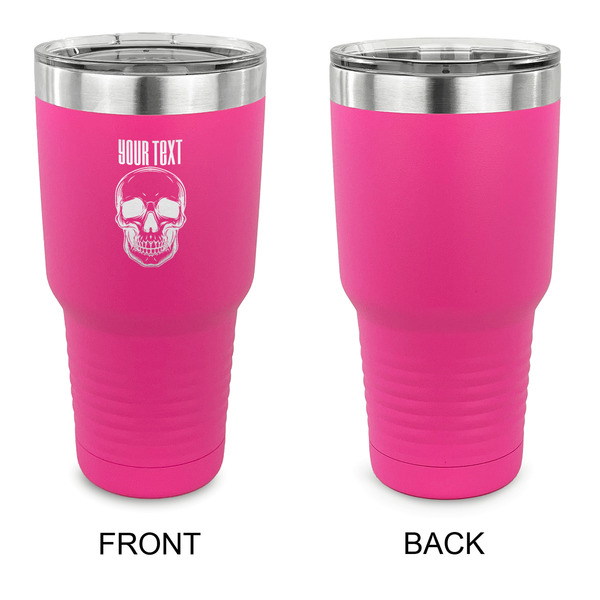 Skulls 30 oz Stainless Steel Ringneck Tumblers - Pink - Single Sided - APPROVAL