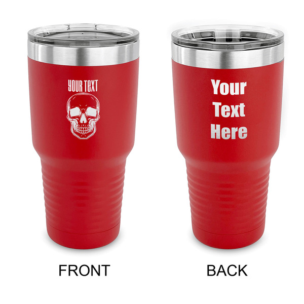 Custom Skulls 30 oz Stainless Steel Tumbler - Red - Double Sided (Personalized)