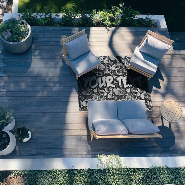 Skulls 5'x7' Patio Rug - In context