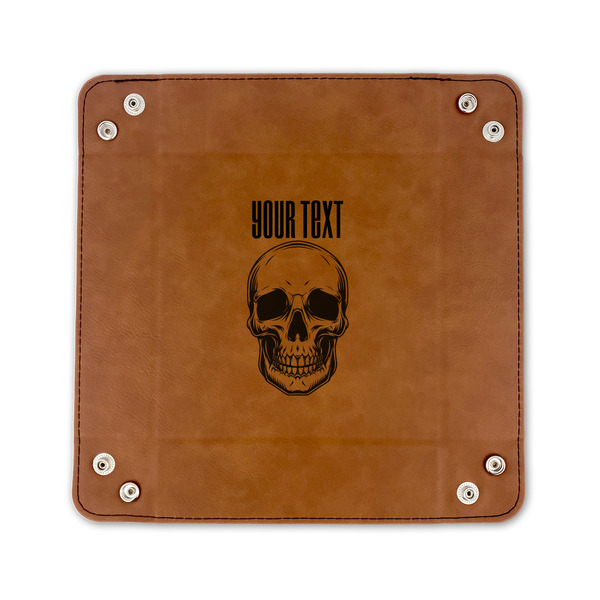 Skulls 6" x 6" Leatherette Snap Up Tray - FLAT FRONT