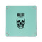 Skulls 6" x 6" Teal Leatherette Snap Up Tray - APPROVAL
