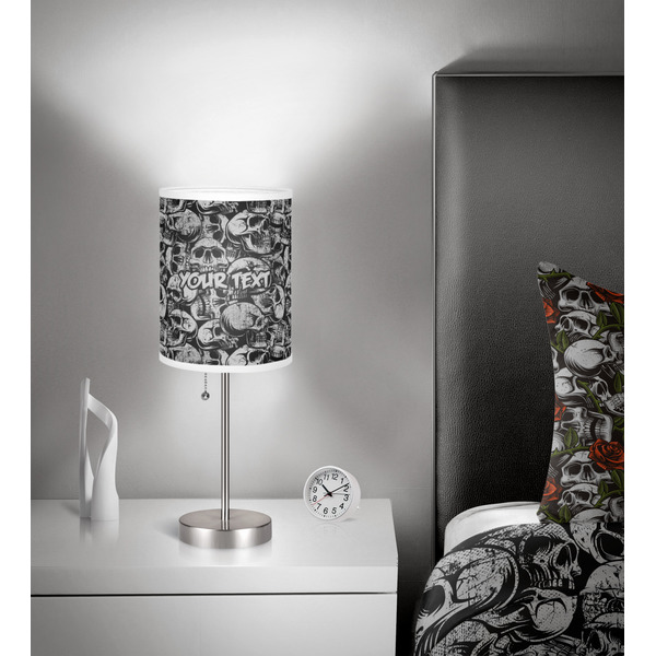Skulls 7 inch drum lamp shade - in room