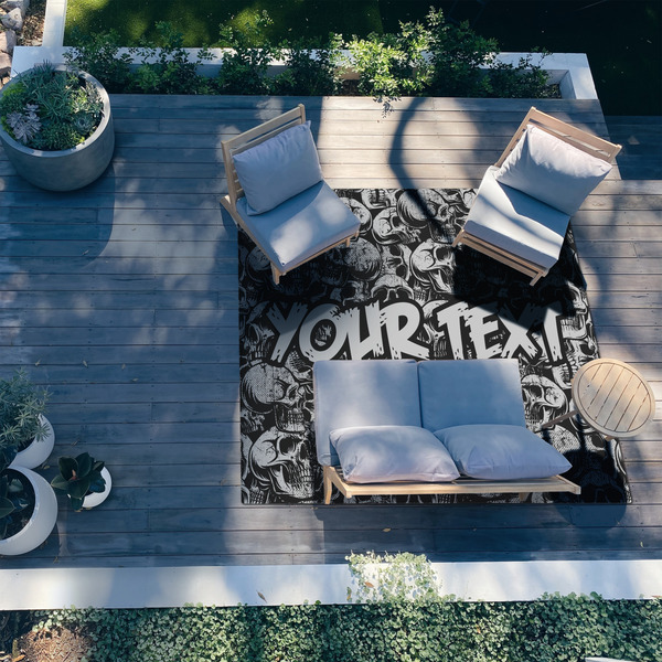 Skulls 8'x10' Patio Rug - In context