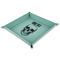 Skulls Faux Leather Dice Tray - 9" x 9"  - Teal (Personalized)