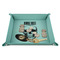 Skulls 9" x 9" Teal Leatherette Snap Up Tray - STYLED