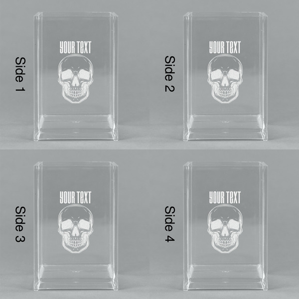 Skulls Acrylic Pen Holder - All Sides