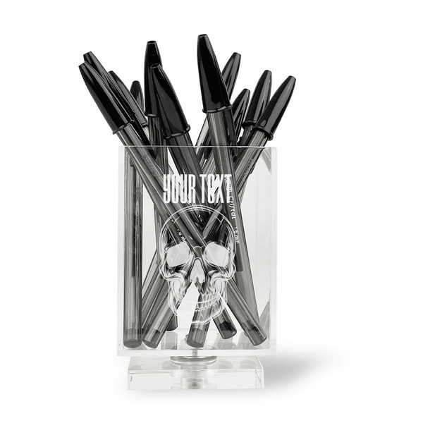 Skulls Acrylic Pencil Holder - FRONT