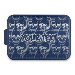 Skulls Aluminum Baking Pan with Navy Lid (Personalized)