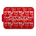 Skulls Aluminum Baking Pan with Red Lid (Personalized)